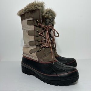 Khombu North Star Thermolite Weather Boots Women's Size 9 Fur Lined Shaft